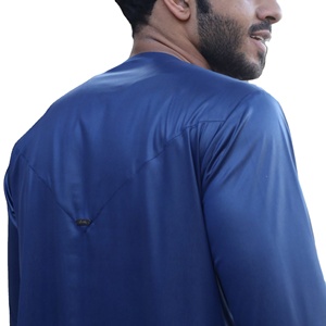 ชุดกระโปรงยาวมัดย้อมสีฟ้าแบบดั้งเดิมเสื้อผ้าอิสลามอาหรับสำหรับผู้ชายชุดเดรสยาวสำหรับซาอุดิอาระเบีย jubba thobe - Product Image 6