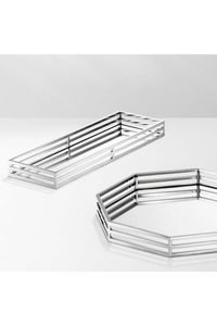 Bandeja Decorativa de Metal y Vidrio para Sala de Estar, Mesa de Centro, Cocina, Comedor y Entretenimiento de Invitados - Product Image 3