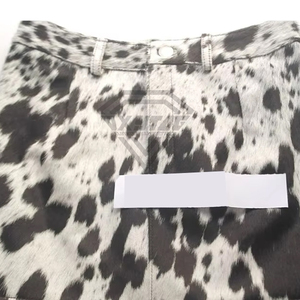 <b>Men</b> <b>Animal</b> Print Short Shorts Mid Waist Button Fly Casual Style Printed Design Wholesale Rate Custom Cowhide Leather Jacket - Product Image 5