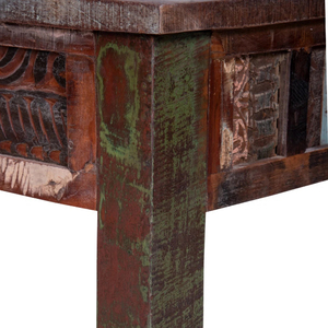 Table basse vintage en bois massif récupéré, mobilier populaire pour salon, taille personnalisable - Product Image 5