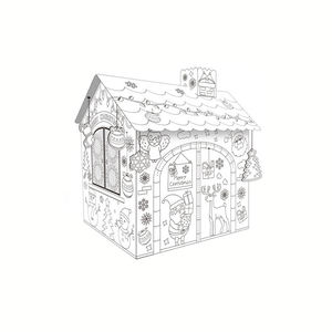 Casa de Juegos de Cartón Corrugado Ecológica para Niños, para Colorear, Dibujar y Hacer Manualidades - Product Image 5