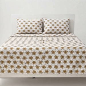 Dawn Bedsheet and 2 <b>pillow</b> in Set Modern Geometric Printed Cotton Flat Sheet 150 Tc - Product Image 2