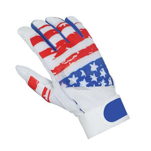 Gants d'entraînement de baseball avec drapeau américain, blancs, bleus, étoiles, antidérapants, pour droitier, style sportif - Product Image 2