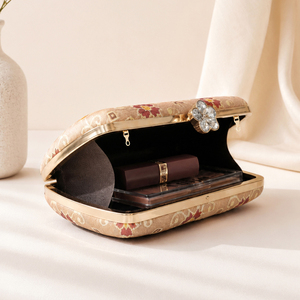 Floral Pattern <b>Clutch</b> <b>Bag</b> Designer Ethnic Handbag <b>for</b> Women <b>Wedding</b> and Festive Wear - Product Image 3