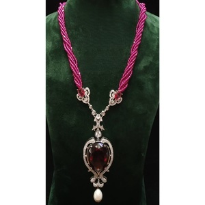 Beautiful Premium Quality Designer Pendant Necklace with Pearl and Beads for Women Trendy Wedding Wear Jewelry - Product Image 2