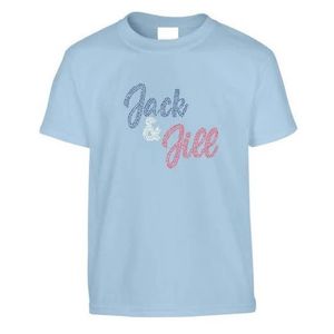 เสื้อยืดแขนสั้นสีฟ้าอ่อนลายกราฟิกประดับเพชรสำหรับวัยรุ่นหญิง สไตล์ลำลอง พิมพ์ลายตัวอักษรระยิบระยับ ดีไซน์ทันสมัย ใส่สบาย - Product Image 1