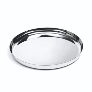 Bandeja Redonda Moderna de Metal Plateado Cepillado, Platos Base de Acero Inoxidable para Cocina, Restaurante, Cena, Catering - Product Image 3