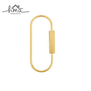 Porte-clés ovale durable en laiton avec clip à ressort, personnalisable et écologique, pour clés, sacs, sacs à main et accessoires de loisirs créatifs - Product Image 1