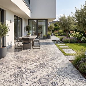 Série de carreaux marocains sculptés 5503 en porcelaine 600x600mm 20mm – Revêtement de sol orné à motifs pour bordures de hall et intérieur contemporain - Product Image 4