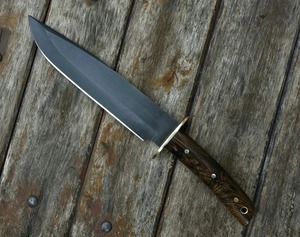 Couteau de chasse à pointe tombante, lame en acier au carbone, manche en bois, couteau utilitaire de survie en plein air - Product Image 4