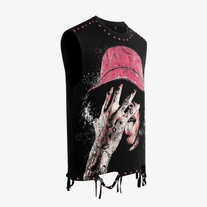 Camiseta sin mangas Glory con estampado gráfico personalizado, estilo vintage moderno, desgastada, para uso unisex. - Product Image 4
