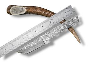 Hoja en bruto de acero de Damasco para cuchillo Tanto, de espiga completa, forjada a mano, tipo billete, para fabricación de cuchillos, DIY y personalización, con orificios para pasadores - Product Image 2