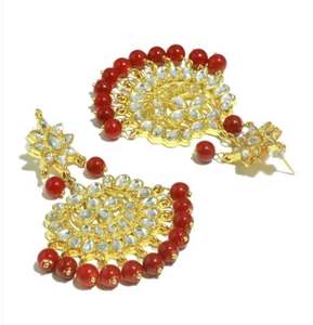 Indian Classic Choker <b>Jewelry</b> <b>Set</b> Traditional Crystal Kundan Faux Pearl <b>Bridal</b> Necklace Earrings <b>Set</b> for Women High Wedding - Product Image 5