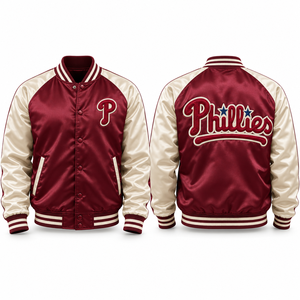 Veste en satin ODM, broderie personnalisée, vêtements d'équipe, vêtements universitaires, uniforme scolaire, tenues de club, vêtements décontractés, streetwear, mode - Product Image 1