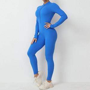 Sweat-shirt de sport sexy et décontracté pour femme, à manches longues, respirant, col halter, pour yoga, fitness et musculation, à maintien élevé, longueur genou - Product Image 2