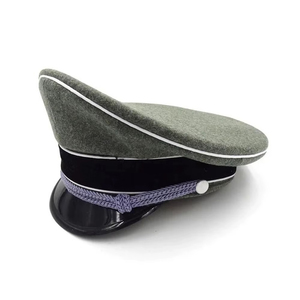 Casquette à visière allemande Heer de haute qualité de la Seconde Guerre mondiale, personnalisable, vente en gros, unisexe, pour officiers d'infanterie d'élite, 100% coton, réglable - Product Image 2