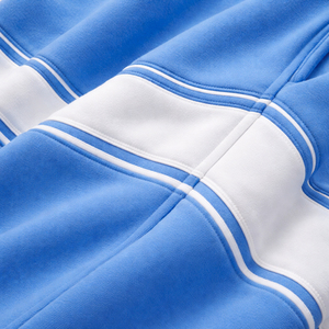 Conjunto Deportivo Personalizado Unisex, 100% Algodón, Transpirable y Ecológico, Sudadera con Capucha y Pantalones Jogger con Cierre, Color Azul Cielo y Blanco, para Fitness y Running - Product Image 6