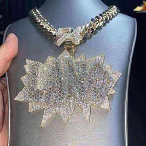 จี้เพชรโมอิสซาไนต์แบบ Iced Out จี้รูปตัวอักษร เครื่องประดับฮิปฮอป สร้อยคอทองคำ ดีไซน์สั่งทำได้ - Product Image 2