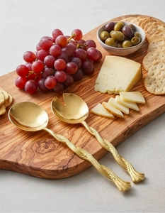 Twisted Gold Rope Salad <b>Server</b> Set Stainless Steel Brushed Gold With Rope Design Handles For Hotel Resort And Cafe - Product Image 6
