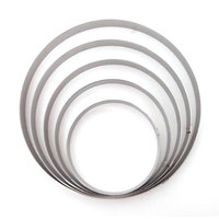 Cercle à tarte peu profond en acier inoxydable poli miroir 2 cm 12-24 cm, moule à pâtisserie, quiche, flan, compatible four, congélateur et lave-vaisselle