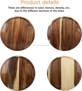 Plateau en bois de haute qualité avec bords surélevés, parfait pour servir des aliments, des boissons, un présentoir de table basse et une utilisation décorative - Product Image 2