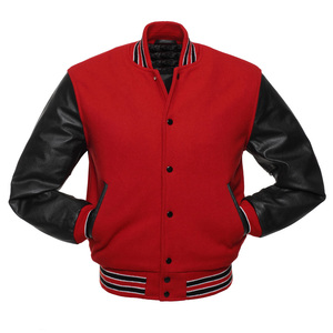 OEM Custom Men's Varsity <b>Jacket</b> College <b>Leather</b> Sleeves Baseball Bomber Letterman Style with Embroidery Decoration - Product Image 4