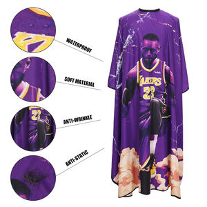 Cape de coiffure Kobe Bryant Lakers avec motif de basket-ball, en polyester résistant à l'eau, pour salon de coiffure - Product Image 5