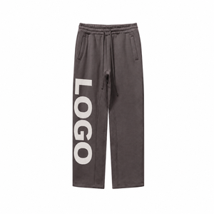 Custom White <b>Mens</b> Straight Leg <b>Fleece</b> Sweatpants Drawstring Waist Relaxed <b>Lounge</b> <b>Pants</b> Wholesale USA UK EU B2B Apparel Buyers - Product Image 4