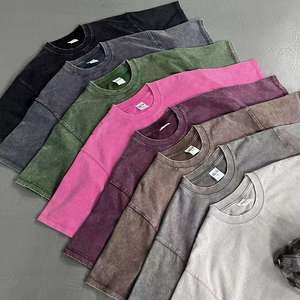 <b>Acid</b> Wash Heavyweight Oversized <b>Drop</b> Shoulder Street Style Plus Size T-Shirt 100% Organic Cotton OEM Supplier Bangladesh - Product Image 6