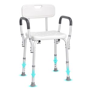 Sedia da Doccia Regolabile con Schienale, Design Antiscivolo, Leggera per Vasca e Doccia - Product Image 3