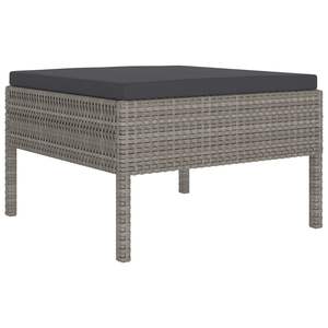 Set salotto da 5 pezzi in Poly Rattan grigio con cuscini per il tempo libero in giardino - Product Image 5
