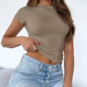 Crop top femme tendance, prix OEM, nouvelle collection, super qualité, respirant, logo/couleurs personnalisés, crop top femme léger - Product Image 4