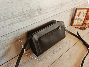 Personalized <b>Women</b> Leather Crossbody <b>Bag</b> Small Purse Handmade Zipper Shoulder Handbag <b>Black</b> Gift for Her Casual Everyday - Product Image 3