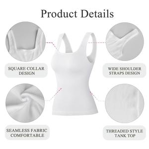 Wholesale Ladies Tank <b>Top</b> square Neck Waist Trainer Shaper Bodysuit <b>Tops</b> for Woman Seamless Vest Women Slimming - Product Image 4