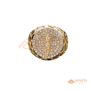 <b>Mens</b> Gold Tone Moissanite Diamond Cross <b>Ring</b> Hip Hop Statement Jewelry Fashion <b>Ring</b> <b>for</b> <b>Men</b> Stylish - Product Image 6