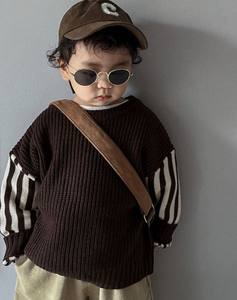 Cárdigan de Punto para Bebés, Niñas y Niños, Manga Larga, Otoño Invierno, Estampado Animal, 100% Algodón, Tejido a Mano, Estilo Casual Holgado, 1-6 Años - Product Image 3