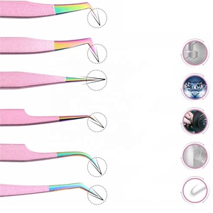 Pince à épiler professionnelle de haute qualité en acier inoxydable à pointe lisse pour extensions de cils, avec logo personnalisé en usine - Product Image 3