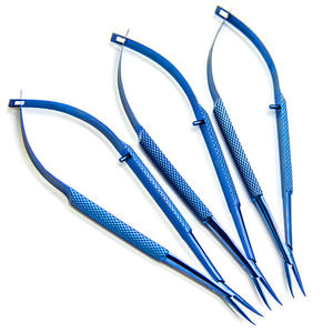 Portaagujas Oftálmico para Microcirugía Sin Bloqueo, Instrumento Quirúrgico de Acero Inoxidable Azul para Cirugía General - Product Image 4
