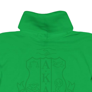 Sweat-shirt à capuche AKA Crest World Famous, vert Kelly, broderie ton sur ton, pull, vêtements grecs - Product Image 3
