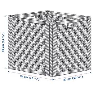 Cesta de Almacenamiento de Ratán con Marco de Madera Oscura, Organizador Elegante y Funcional, Ideal para la Sala de Estar, el Dormitorio y la Cuarto de Almacenamiento - Product Image 4