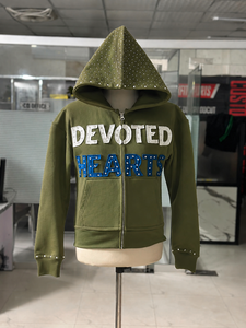 เสื้อฮู้ดซิปเต็มตัวแบบสั่งทำพิเศษ ตกแต่งด้วยหมุดติดตัวอักษร พรีเมียม เนื้อผ้าหนา สำหรับทุกเพศทุกวัย ผู้ผลิตเสื้อผ้าสตรีทแวร์ - Product Image 3