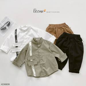 ชุดลำลองเด็กผู้ชาย แบรนด์ Beemo สำหรับฤดูใบไม้ร่วง/ฤดูหนาว แบบขายส่ง สีพื้น ลายเรียบ เสื้อแขนยาว คอจีน แฟชั่นเสื้อผ้าเด็กวัยหัดเดิน - Product Image 5