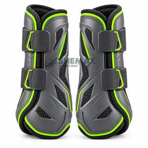 Botas elegantes para cepillar el pelaje del caballo que proporcionan una cómoda cobertura para las patas, movimiento flexible y un cierre seguro para la equitación. - Product Image 4