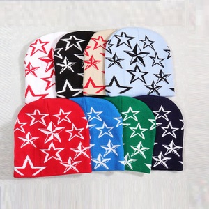 Unisex Color Blocking Y2K Style Beanie 100% Acrylic Sublimation Transfer Print <b>Warm</b> <b>Hat</b> for Adults Casual Wear 56-58CM Head - Product Image 3