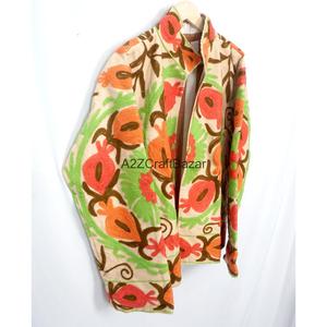 A2ZCraftBazar Manteau d'hiver pour femme fait main, brodé, en cotrise non tissé, respirant, séchage rapide, longueur normale, col mandarin - Product Image 5