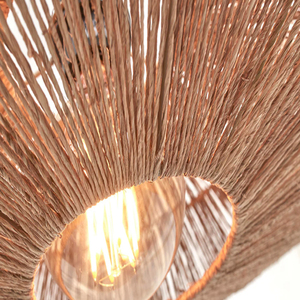 Black Iron And Woven <b>Rope</b> Hanging Lamp Hand Woven Hanging Lamp Ceiling Mount Lamp Round Bohemian Style Handmade Indoor <b>Lighting</b> - Product Image 6