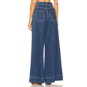Jeans Casuales de Mujer, Cintura Alta Elástica, Corte Recto, Holgados, Lavado Snow Wash, Servicio OEM - Product Image 2