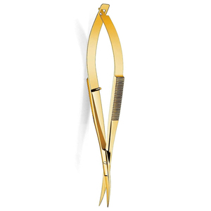 Ciseaux à ressort incurvés de 4,7 pouces en acier inoxydable tranchant pour la coupe des sourcils et des cils, logo personnalisé - Product Image 4