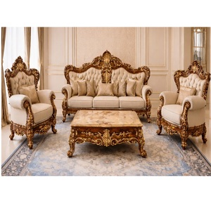 Ensemble de meubles de salon de style palais majestueux, canapé en teck avec table basse, ensemble de salon sur mesure 7 places, Australie - Product Image 1