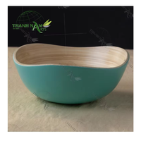 Handgemaakte klassieke ecovriendelijke wegwerp bamboe schaal met aangepaste techniek, 17,5 cm diameter, 7 cm hoogte, 0,01 kg, voor thuisgebruik en feesten